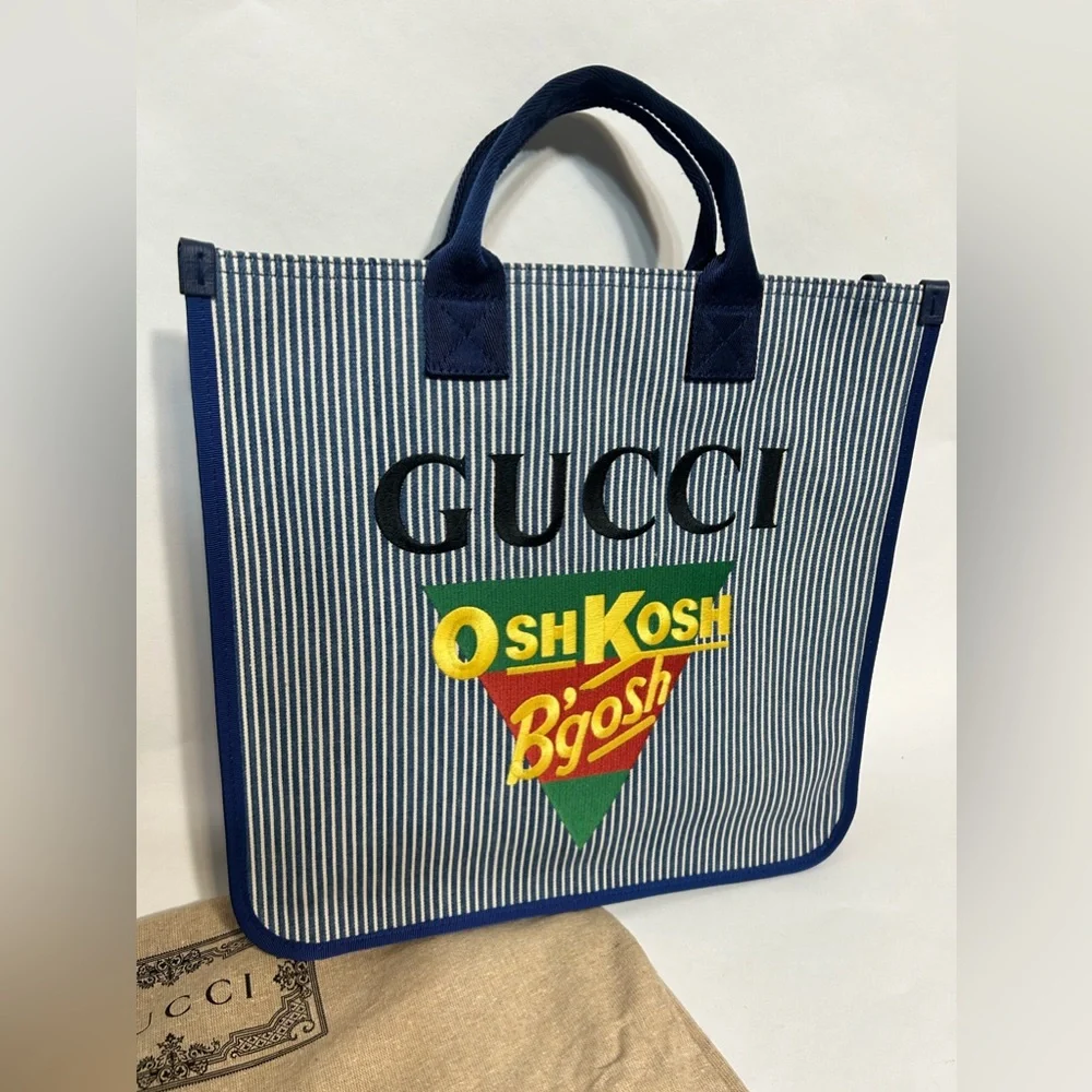 GUCCI x Oshkosh Collaboration Tote blue striped Children’s Line - Picture 2 of 6